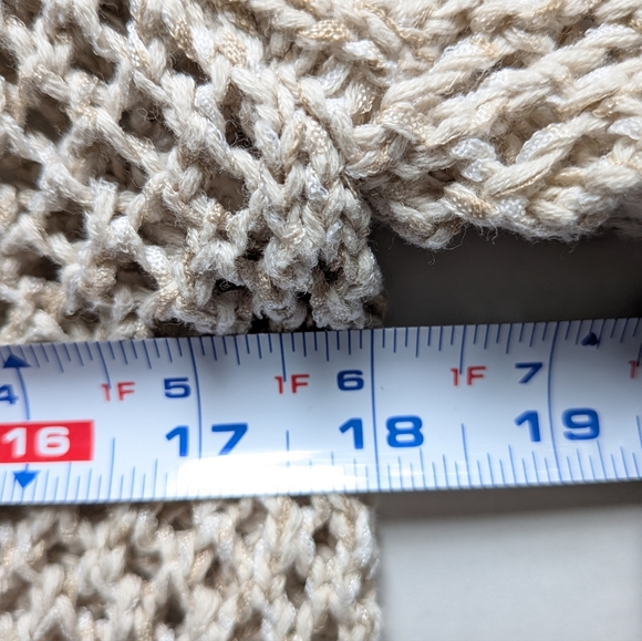 J-jill Natural Cream Crochet Hooded Cardigan Sweater - Picture 11 of 15